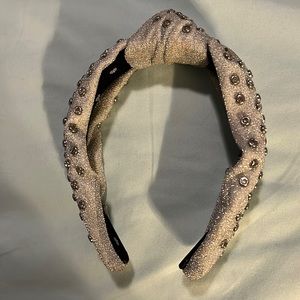 Lele Sadoughi Metallic Silver Beaded Headband